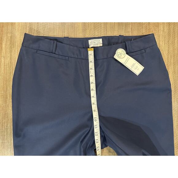 NWT Charter Club Curvy Fit Tummy Slimming Slim Leg Ankle Navy Blue Pants Size 16 - Picture 7 of 12